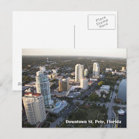 St. van de binnenstad Petersburg, Florida Briefkaart (Voorkant / Achterkant)