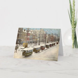 St van het Kanaal van New Orleans Sneeuw 1885 Feestdagen Kaart