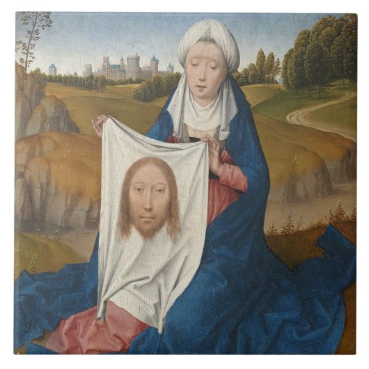 St. Veronica, c.1470-1475 (olie op het paneel) Tegeltje (Voorkant)
