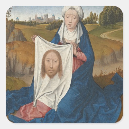 St. Veronica, c.1470-1475 (olie op het paneel) Vierkante Sticker (Voorkant)