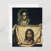St.Veronica met de Heilige Shroud Briefkaart (Voorkant / Achterkant)