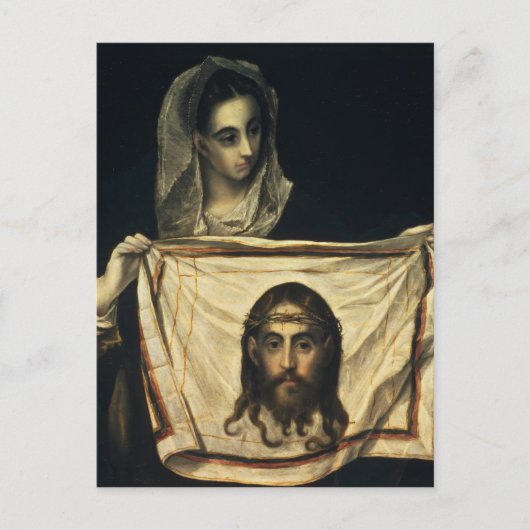 St.Veronica met de Heilige Shroud Briefkaart (Voorkant)