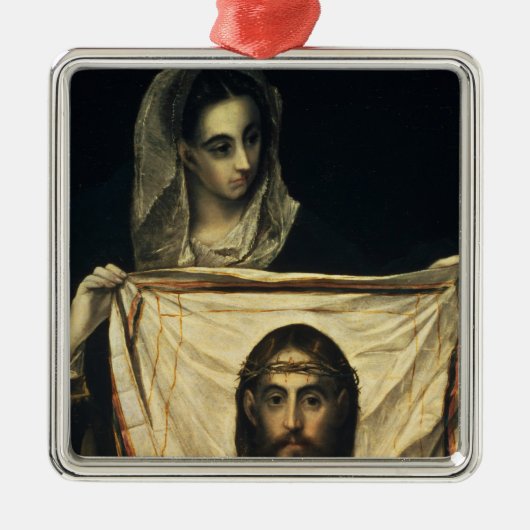 St.Veronica met de Heilige Shroud Metalen Ornament (Voorkant)