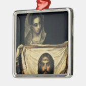 St.Veronica met de Heilige Shroud Metalen Ornament (Links)