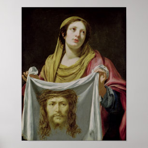 St. Veronica, terwijl de Heilige Schouder wordt ge Poster