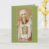 St. Veronica van Jeruzalem (JM 60) Blanco groet Kaart (Gele Bloem)