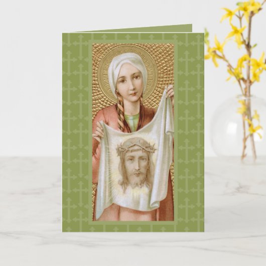 St. Veronica van Jeruzalem (JM 60) Blanco groet Kaart (Gele Bloem)