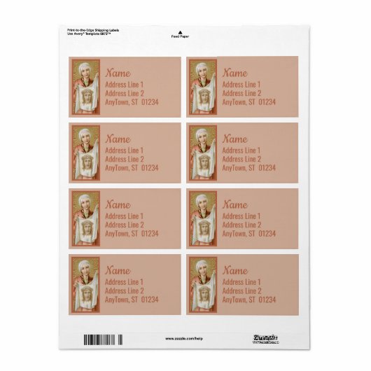 St. Veronica van Jeruzalem (JM 60) Etiket (Full Sheet)