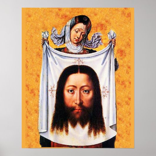 St. Veronica Veil Shroud Heilig Gezicht 01A Poster (Voorkant)
