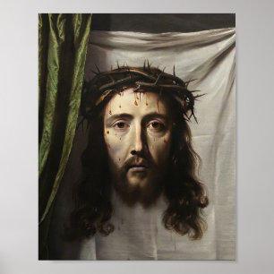 St. Veronica Veil Shroud Jesus Face Kathokathokath Poster