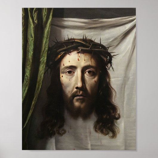 St. Veronica Veil Shroud Jesus Face Kathokathokath Poster (Voorkant)
