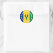 St Vincent and the Grenadines Flag Anthem Vincy  Ronde Sticker (Tas)