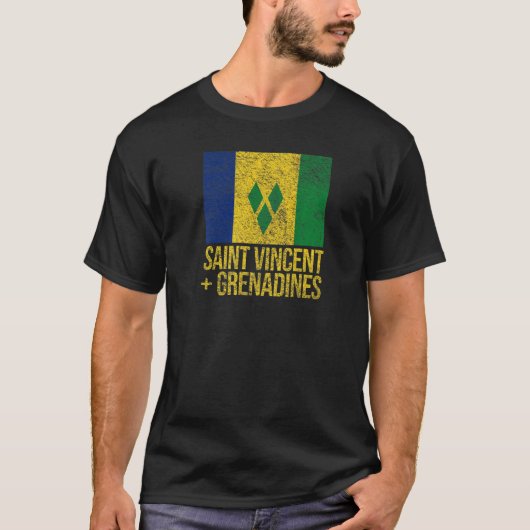 ST VINCENT AND THE GRENADINES FLAG T-SHIRT (Voorkant)