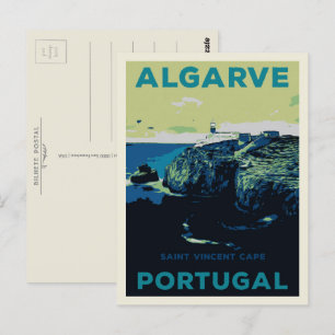 St Vincent cape illustratie Algarve Portugal Briefkaart