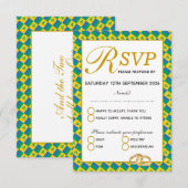 ST VINCENT Christelijk Wedding RSVP Response Kaart (Voorkant / Achterkant)