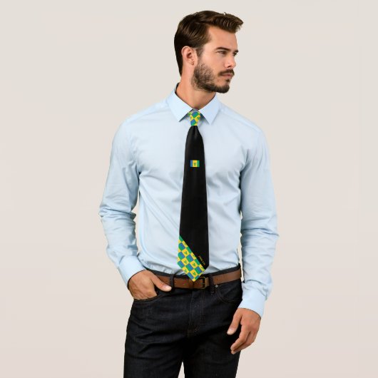 ST VINCENT Christelijke Manuscript John 3:16 BLACK Stropdas (In situ)