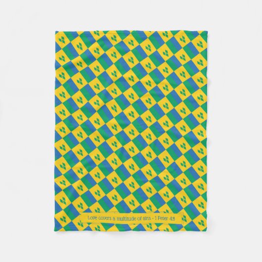 ST VINCENT Christelijke Schrift LIEFDE HOESJES Fleece Deken (Voorkant)