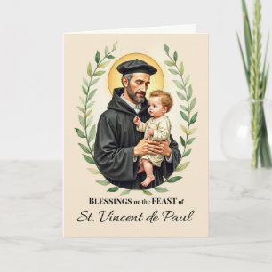 St. Vincent de Paul Feestdag Zegeningen Bladerrijk Kaart