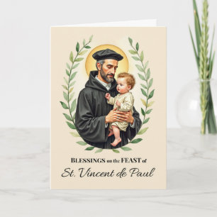 St. Vincent de Paul Feestdag Zegeningen Krans Kaart