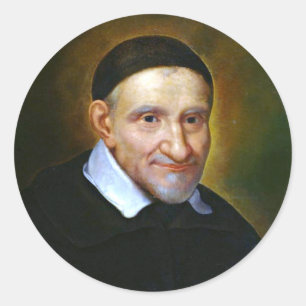 St. Vincent de Paul Religieuze Priester Ronde Sticker