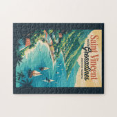 St Vincent en de Grenadines Landschap Retro Legpuzzel (Horizontaal)