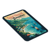 St Vincent en de Grenadines Landschap Retro Magneet (Rechterzijde)