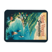 St Vincent en de Grenadines Landschap Retro Magneet (Horizontaal)