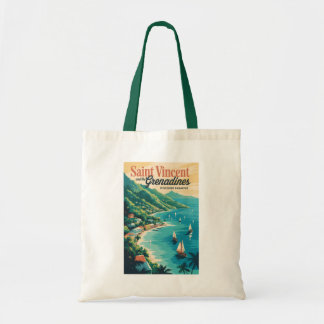 St Vincent en de Grenadines Landschap Retro Tote Bag