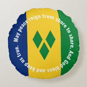 St Vincent en de Grenadines Vlag Anthem Vincy Rond Kussen