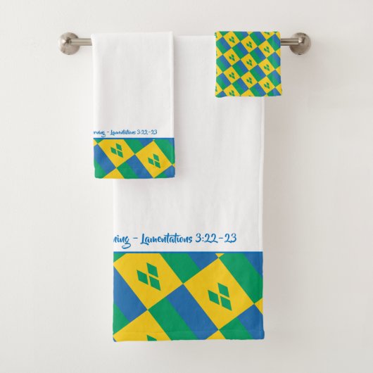 ST VINCENT FLAG Gepersonaliseerde Schrift Christel Bad Handdoek (Insitu)