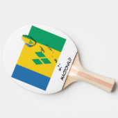ST VINCENT FLAG & MAP op maat Tafeltennisbatje (Zijkant)