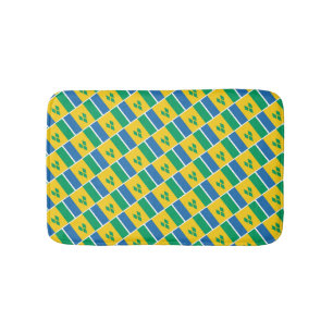 ST VINCENT FLAG Patriotic Geometric Modern Badmat