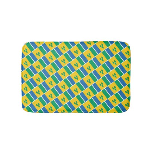 ST VINCENT FLAG Patriotic Geometric Modern Badmat (Voorkant)