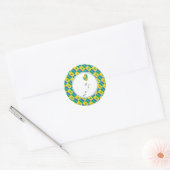 ST VINCENT FLAG Stylish Vincentive Map Ronde Sticker (Envelop)