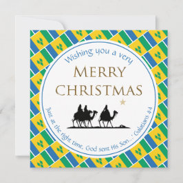 ST VINCENT FLAG Three Wise Mannen Kerstmis Feestdagenkaart