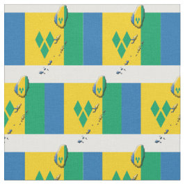 ST VINCENT GRENADINES Vlag Kaart Overzicht Stof
