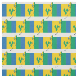 ST VINCENT GRENADINES Vlag Kaart Overzicht Stof