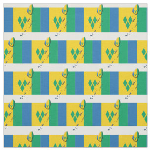 ST VINCENT GRENADINES Vlag Kaart Overzicht Stof