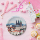 St. Vitus Cathedral en Prague Cityscape - Tsjechië Papieren Bordje (Feest)