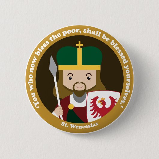 St. Wenceslas Ronde Button 5,7 Cm (Voorkant)