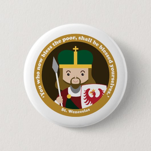 St. Wenceslas Ronde Button 5,7 Cm (Voorkant)