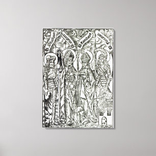 St. Wenceslaus, Adalbert, Stanislaus St. Florian Canvas Afdruk