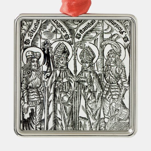 St. Wenceslaus, Adalbert, Stanislaus St. Florian Metalen Ornament (Voorkant)