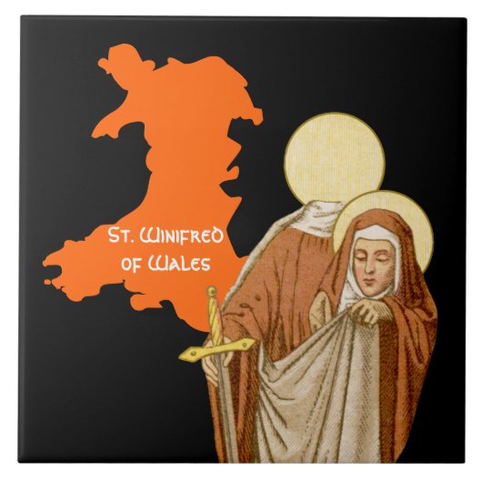 St. Winifred of Wales (P 002) Tegeltje (Voorkant)