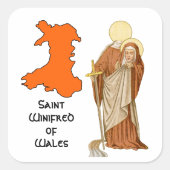 St. Winifred of Wales (P 002) Vierkante Sticker (Voorkant)