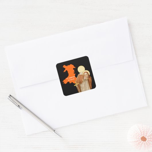 St. Winifred of Wales (P 002) Vierkante Sticker (Envelop)