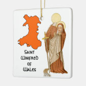 St. Winifred of Wales (P 002; Welsh) Keramisch Ornament (Links)