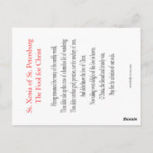 St. Xenia Prayer Card Briefkaart (Achterkant)