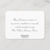 St. Zelie Martin Consolation Miscara Heilige Kaart Visitekaartje (Achterkant)