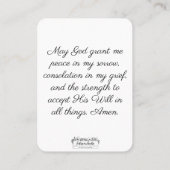 St. Zelie Martin Consolation Miscara Heilige Kaart Visitekaartje (Achterkant)